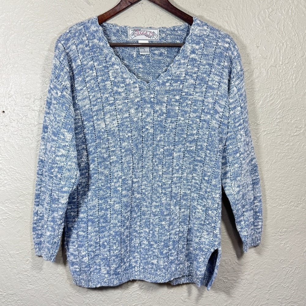 Vtg 80s 90s Nuggets Sweater Small Ramie Cotton Cottage Granny Garden Hong Kong